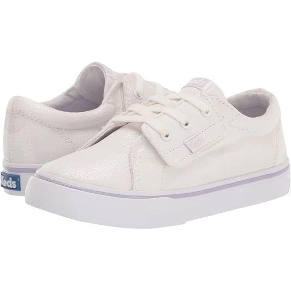 NEW Keds Kids Iridescent  White /Purple Stripe Jumpkick Jr. Sneaker Toddler 6